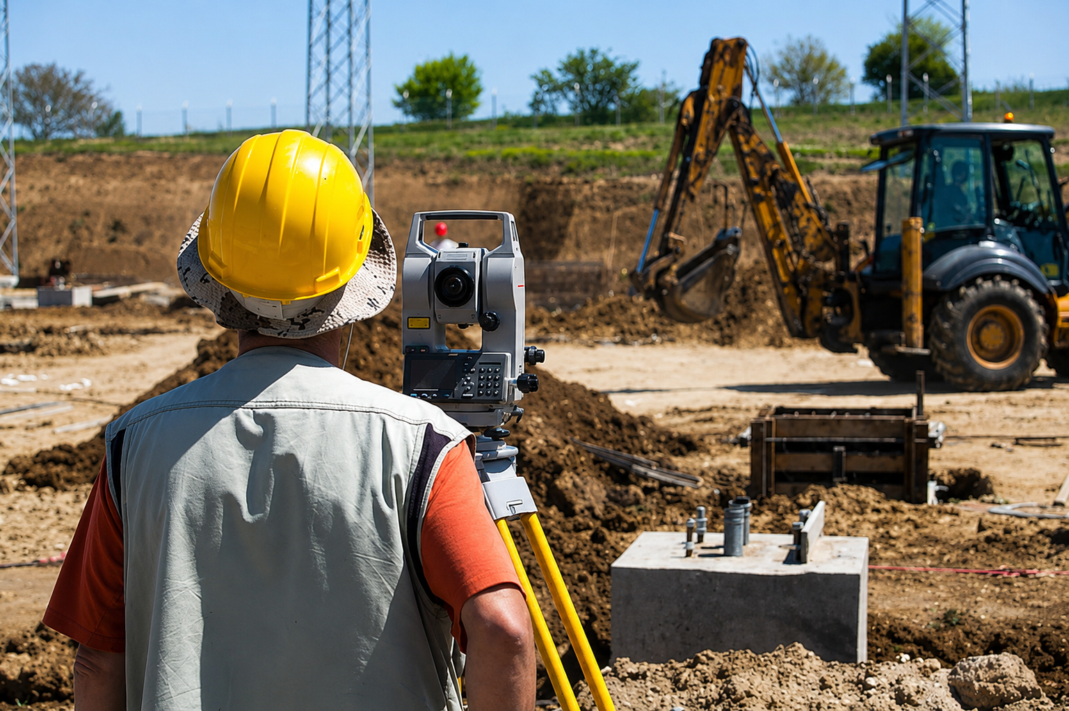 Professional land surveying using a total station